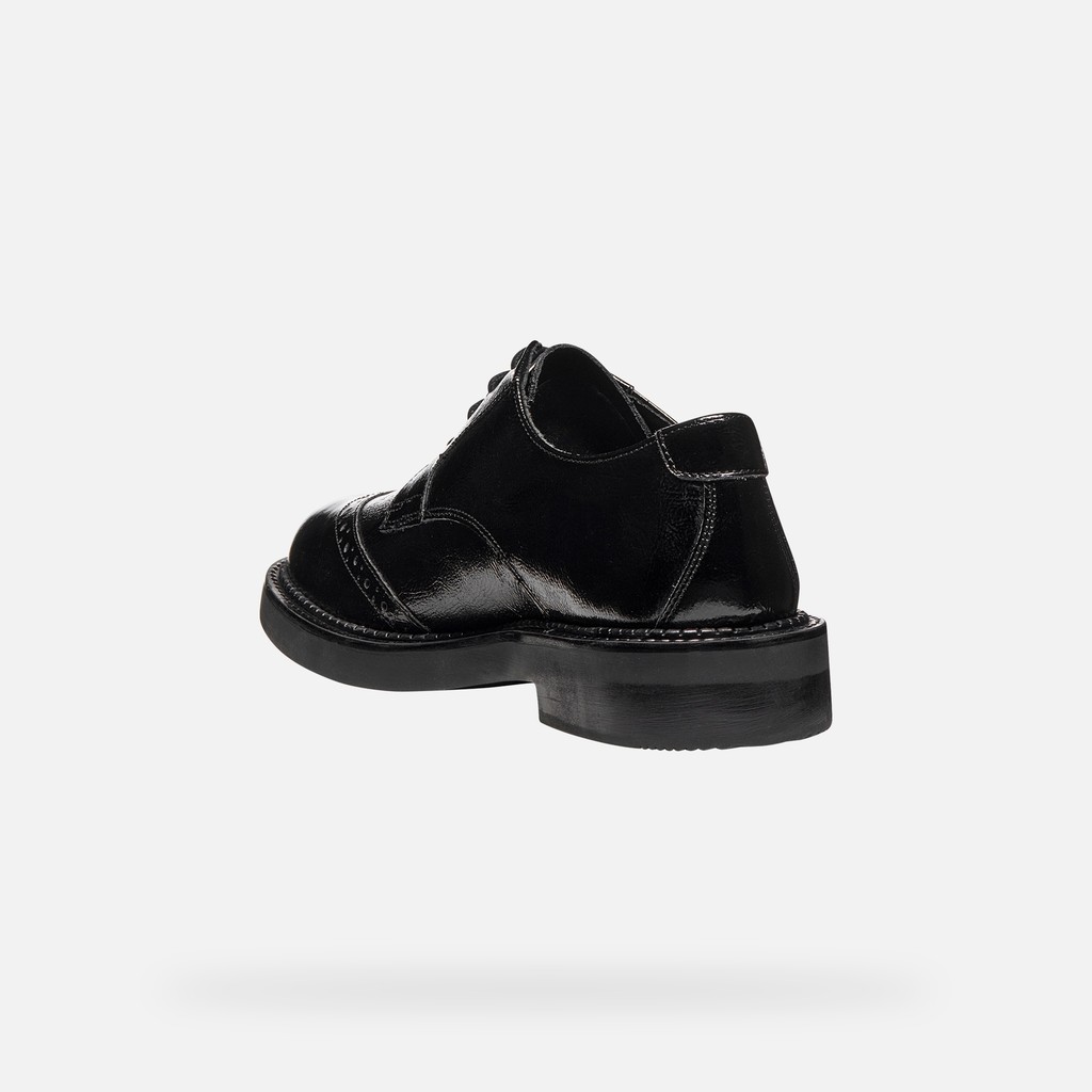 Leder Schn&uuml;rschuhe SERILDA DAME Schwarz - image number 3 | GEOX