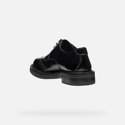 Leder Schn&uuml;rschuhe SERILDA DAME Schwarz - image number 3 | GEOX