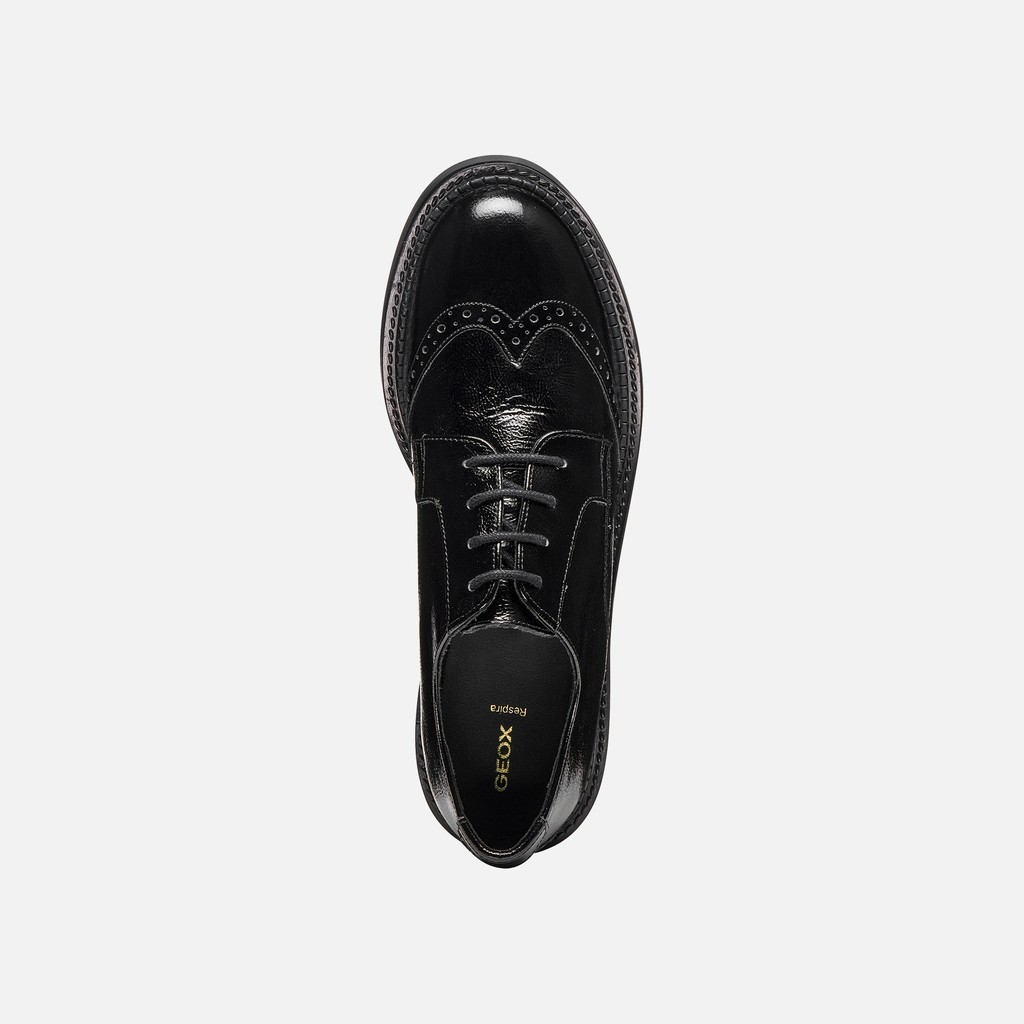 Leder Schn&uuml;rschuhe SERILDA DAME Schwarz - image number 5 | GEOX