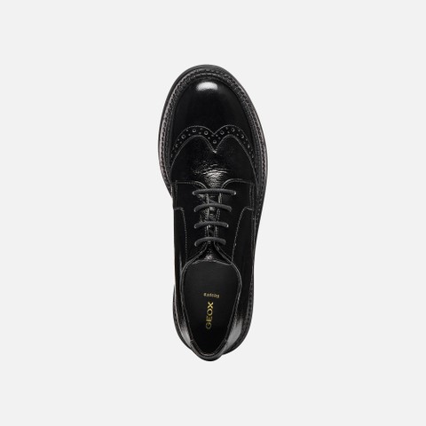 Leder Schn&uuml;rschuhe SERILDA DAME Schwarz - image number 5 | GEOX