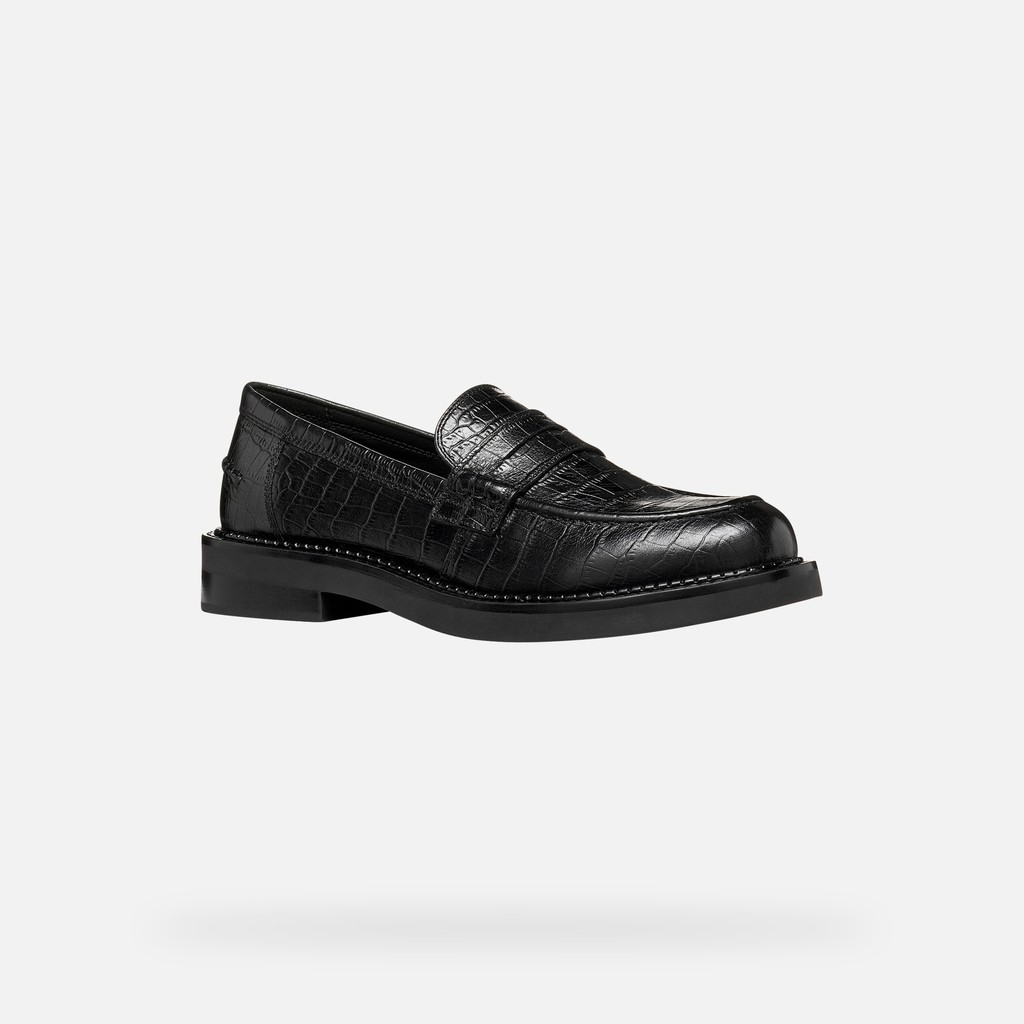 Leather loafers SERILDA WOMAN Black - image number 3 | GEOX