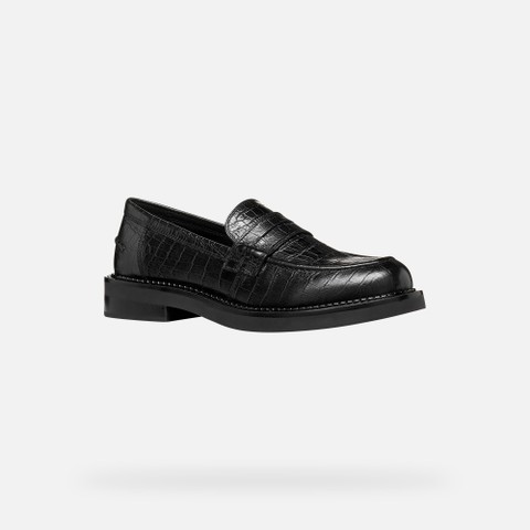 Leather loafers SERILDA WOMAN Black - image number 3 | GEOX