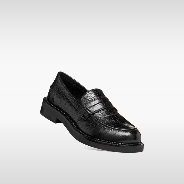 Leather loafers SERILDA WOMAN Black | GEOX