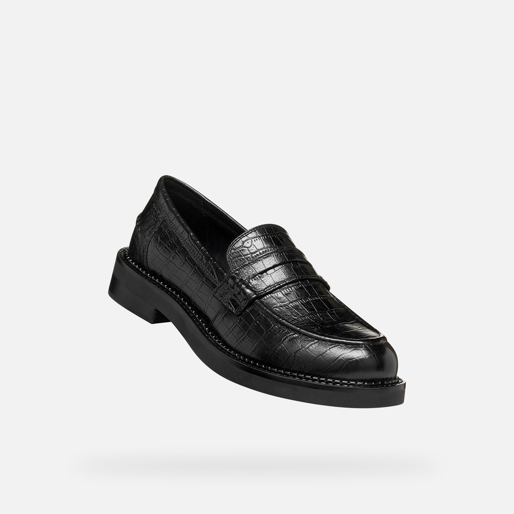 Leather loafers SERILDA WOMAN Black - image number 5 | GEOX