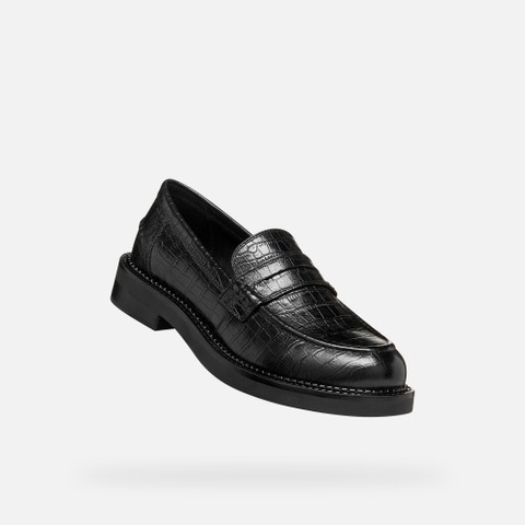 Leather loafers SERILDA WOMAN Black - image number 5 | GEOX