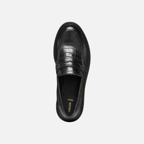 Leather loafers SERILDA WOMAN Black - image number 6 | GEOX