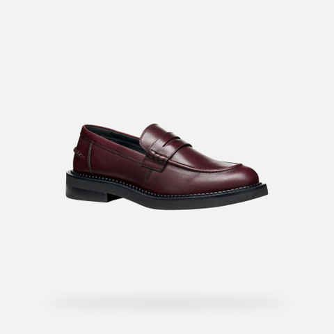 Leather loafers SERILDA WOMAN Wine - image number 2 | GEOX