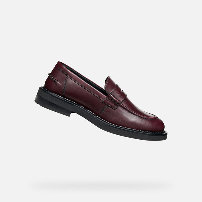 Leather loafers SERILDA WOMAN Wine | GEOX