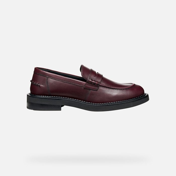 Leather loafers SERILDA WOMAN Wine | GEOX