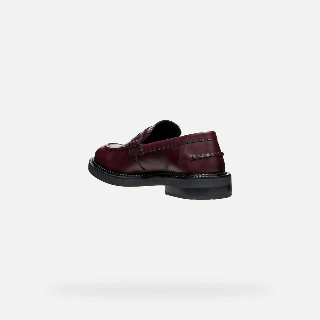 Leather loafers SERILDA WOMAN Wine - image number 3 | GEOX