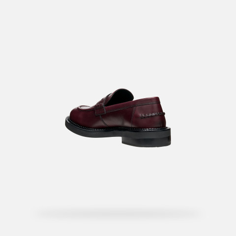 Leather loafers SERILDA WOMAN Wine - image number 3 | GEOX