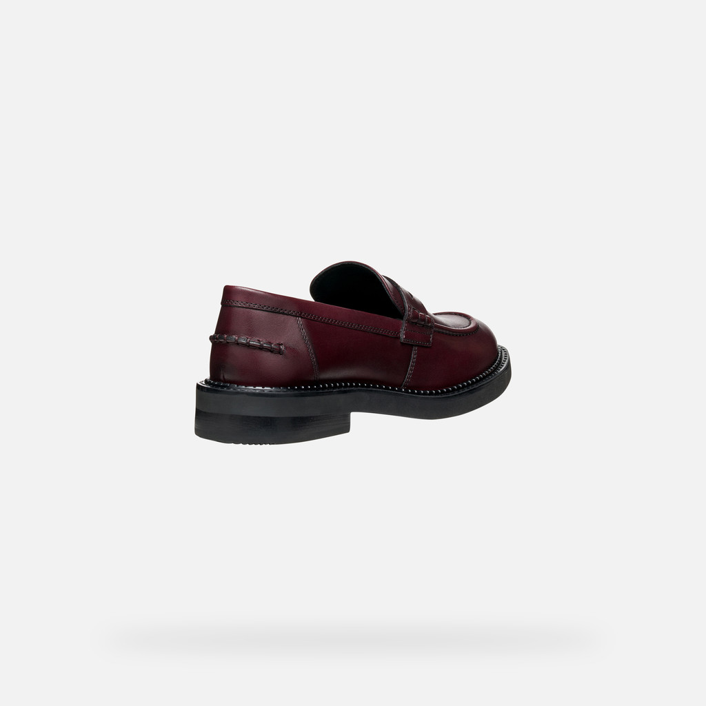 Leather loafers SERILDA WOMAN Wine - image number 4 | GEOX