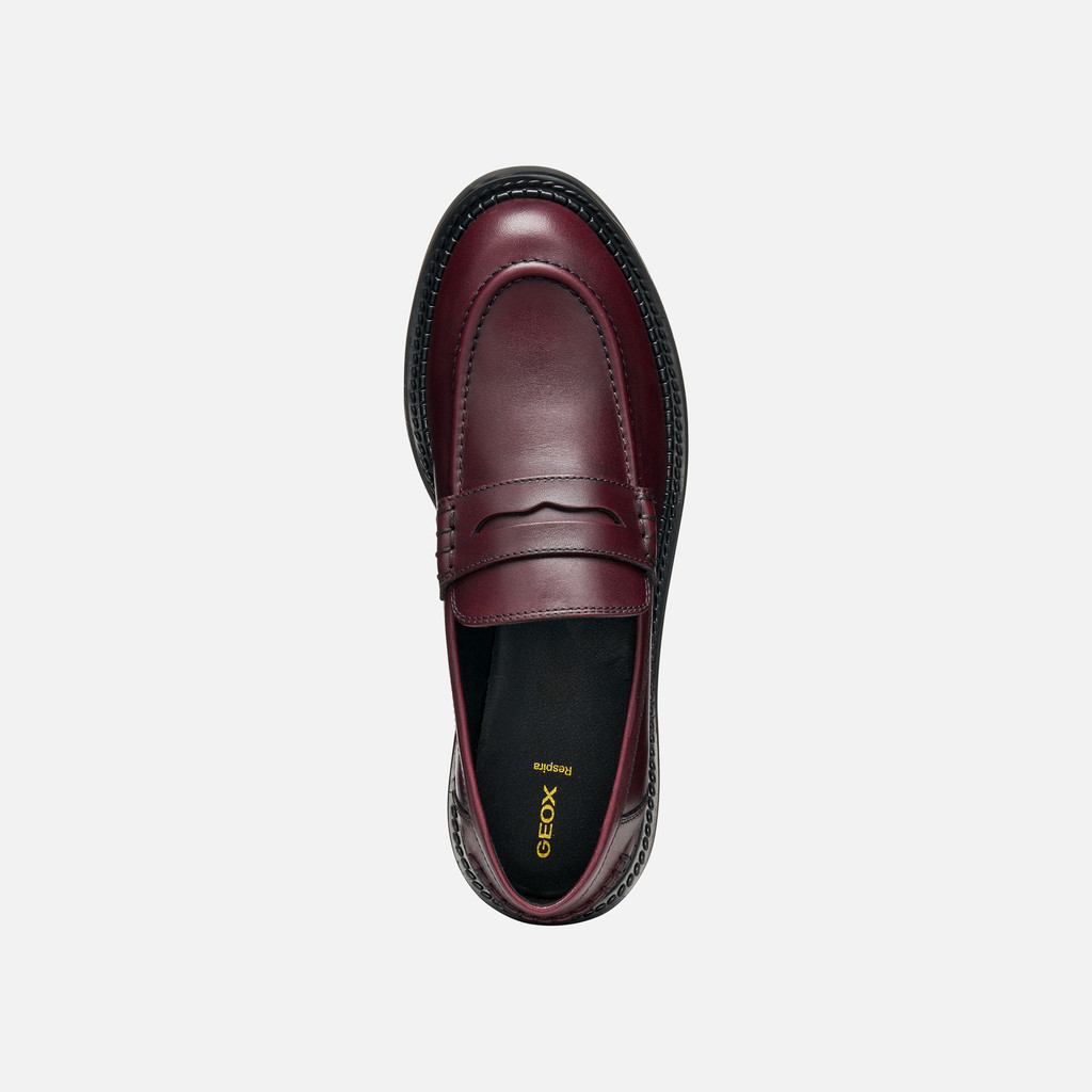 Leather loafers SERILDA WOMAN Wine - image number 5 | GEOX