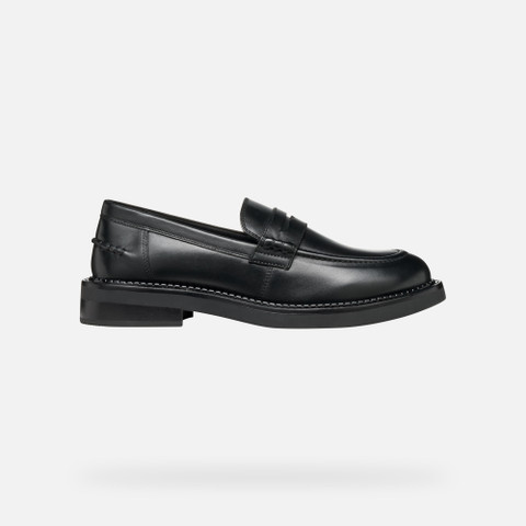 Leather loafers SERILDA WOMAN Black - image number 1 | GEOX