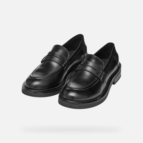 Leather loafers SERILDA WOMAN Black - image number 8 | GEOX