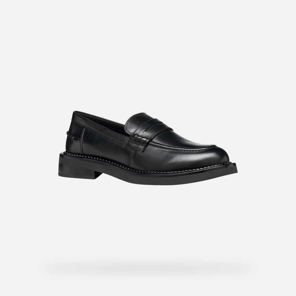 Leather loafers SERILDA WOMAN Black - image number 2 | GEOX