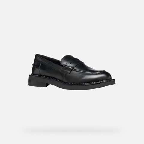 Leather loafers SERILDA WOMAN Black - image number 2 | GEOX