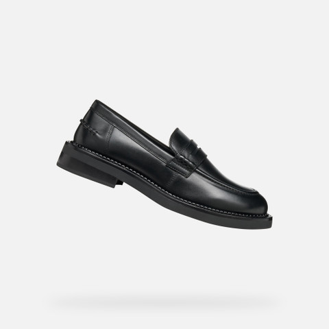 Leather loafers SERILDA WOMAN Black - image number 0 | GEOX