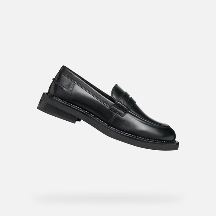 Leather loafers SERILDA WOMAN Black | GEOX