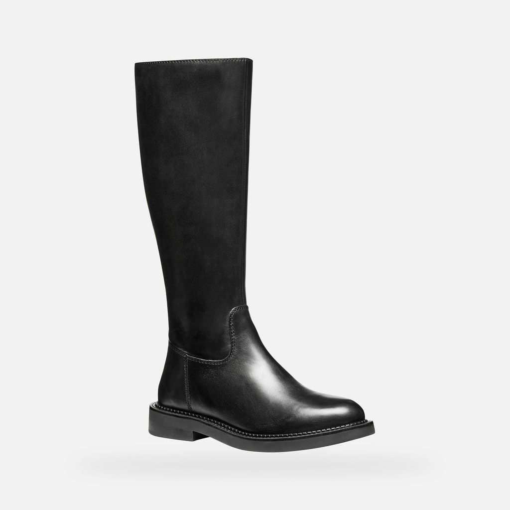 Leather boots SERILDA WOMAN Black - image number 2 | GEOX