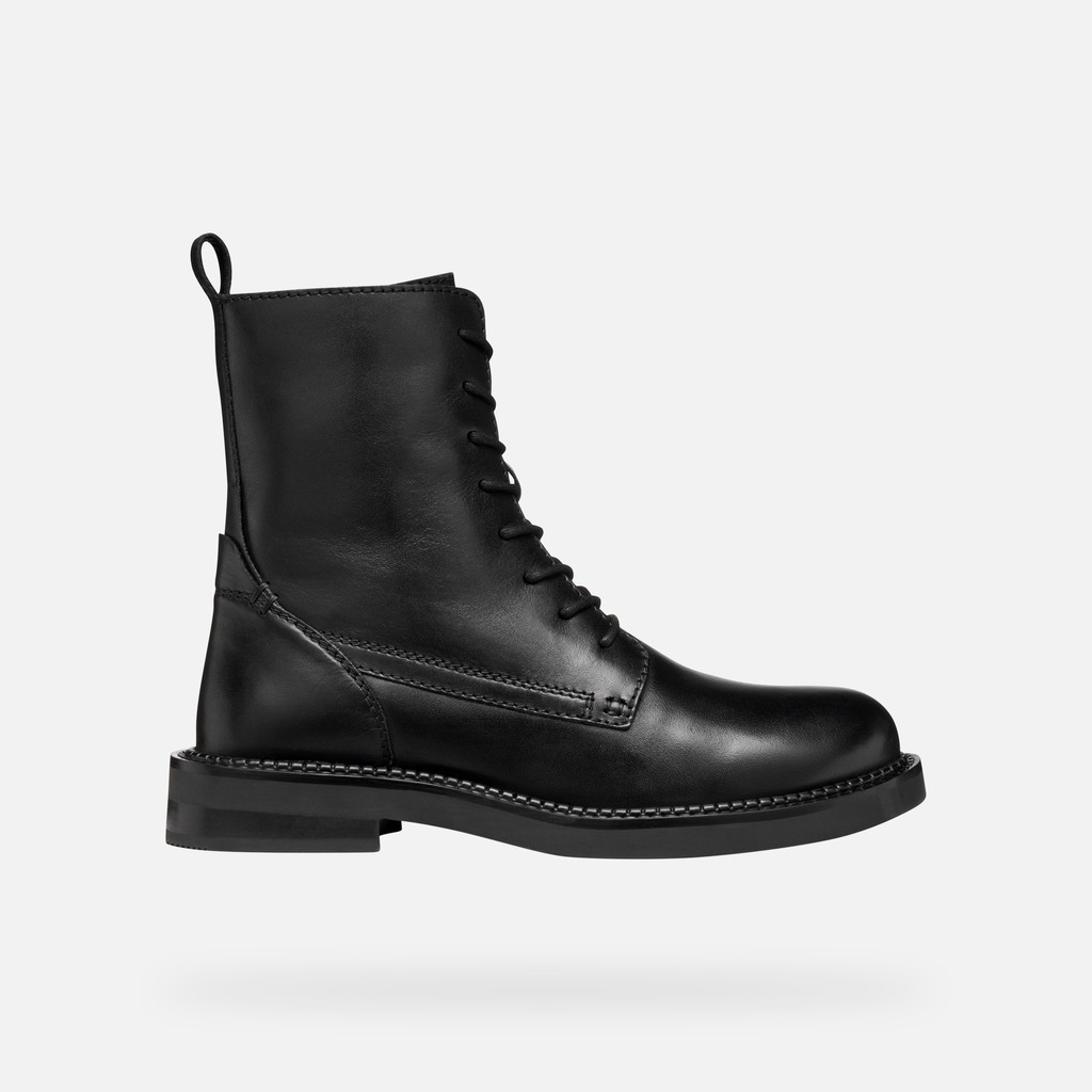 Ankle boots with laces SERILDA WOMAN Black - image number 2 | GEOX