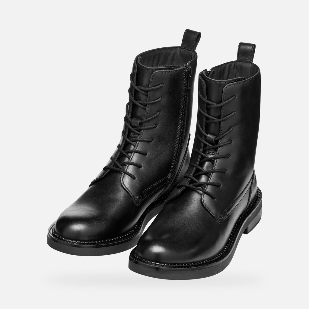 Ankle boots with laces SERILDA WOMAN Black - image number 8 | GEOX