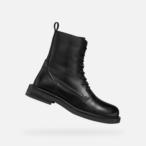 Ankle boots with laces SERILDA WOMAN Black - image number 0 | GEOX