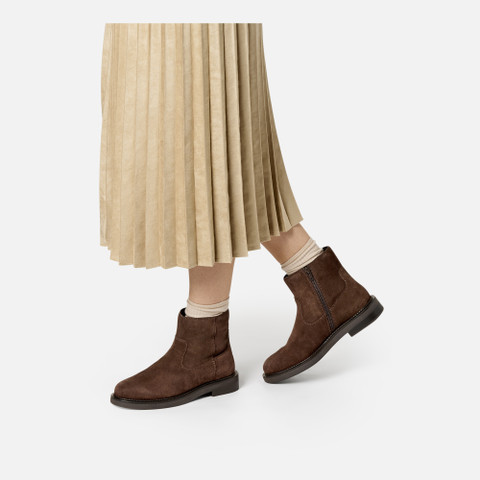 Suede ankle boots SERILDA WOMAN Dark Brown - image number 1 | GEOX
