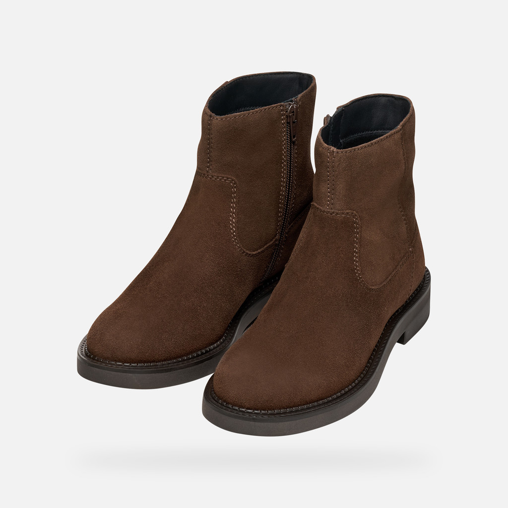 Suede ankle boots SERILDA WOMAN Dark Brown - image number 8 | GEOX