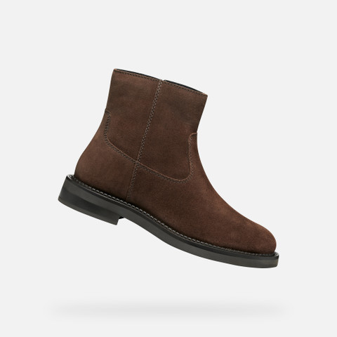 Suede ankle boots SERILDA WOMAN Dark Brown - image number 0 | GEOX