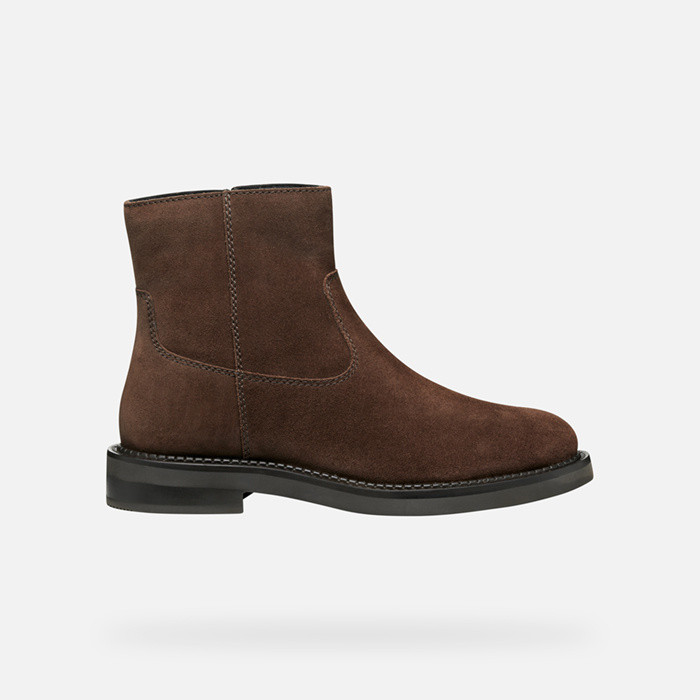 Suede ankle boots SERILDA WOMAN Dark Brown | GEOX