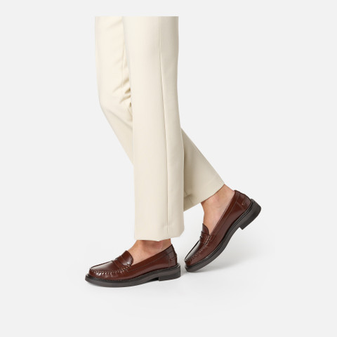 Mocassins en cuir SERILDA FEMME Boue - image number 2 | GEOX