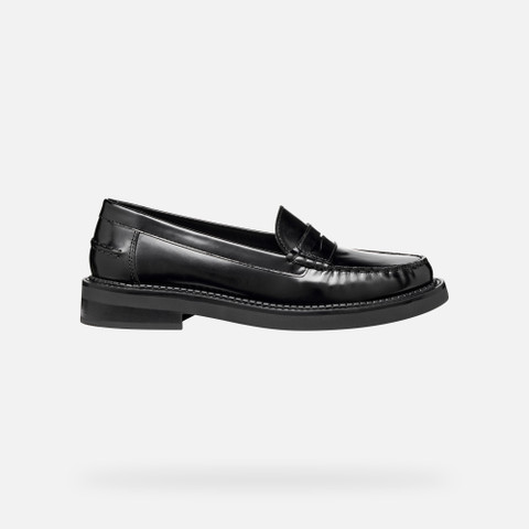 Leather loafers SERILDA WOMAN Black - image number 1 | GEOX