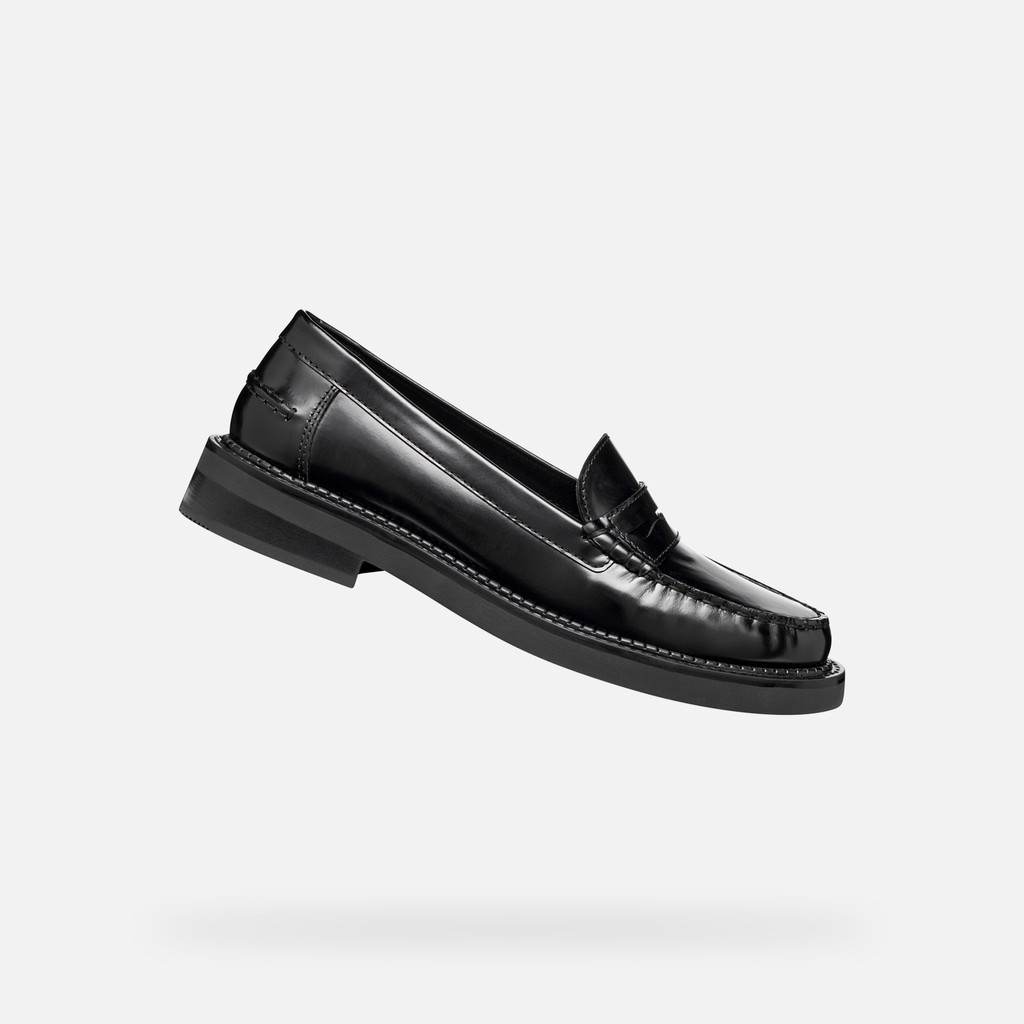 Leather loafers SERILDA WOMAN Black - image number 0 | GEOX