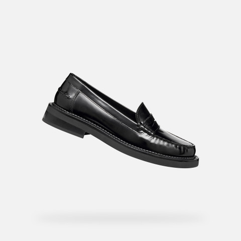 Leather loafers SERILDA WOMAN Black - image number 0 | GEOX