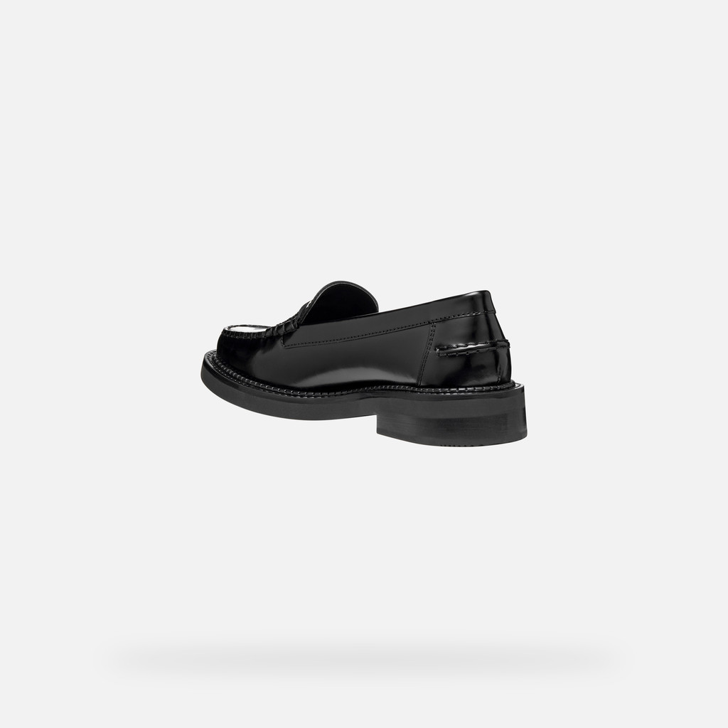 Leather loafers SERILDA WOMAN Black - image number 3 | GEOX