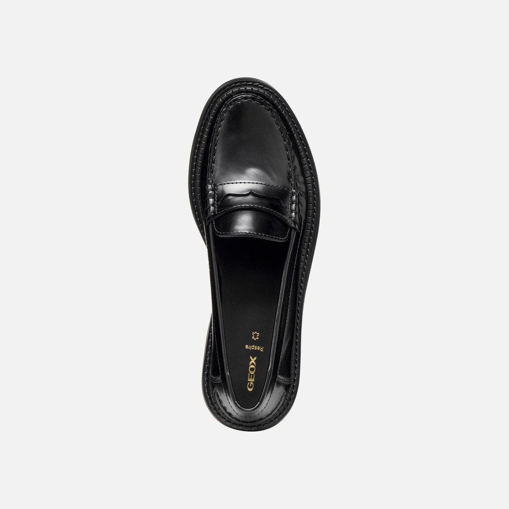 Leather loafers SERILDA WOMAN Black - image number 5 | GEOX