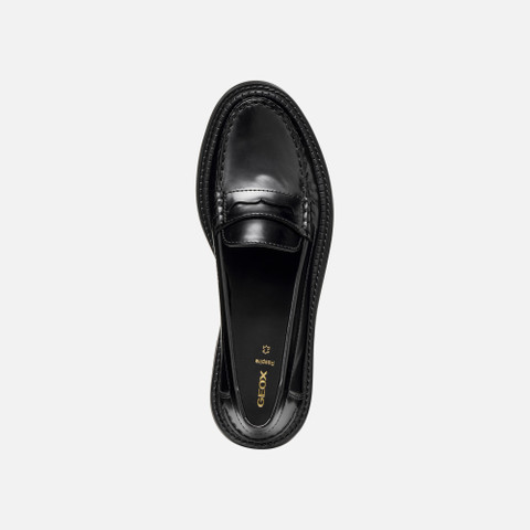 Leather loafers SERILDA WOMAN Black - image number 5 | GEOX