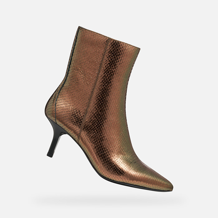 Stiefeletten mit mittelhohem Absatz KLEOPY DAME Dunkelbraun | GEOX