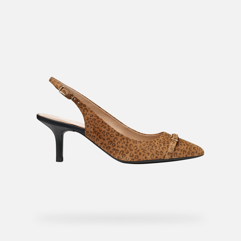 Slingbacks with medium-high heels KLEOPY WOMAN Camel - image number 1 | GEOX