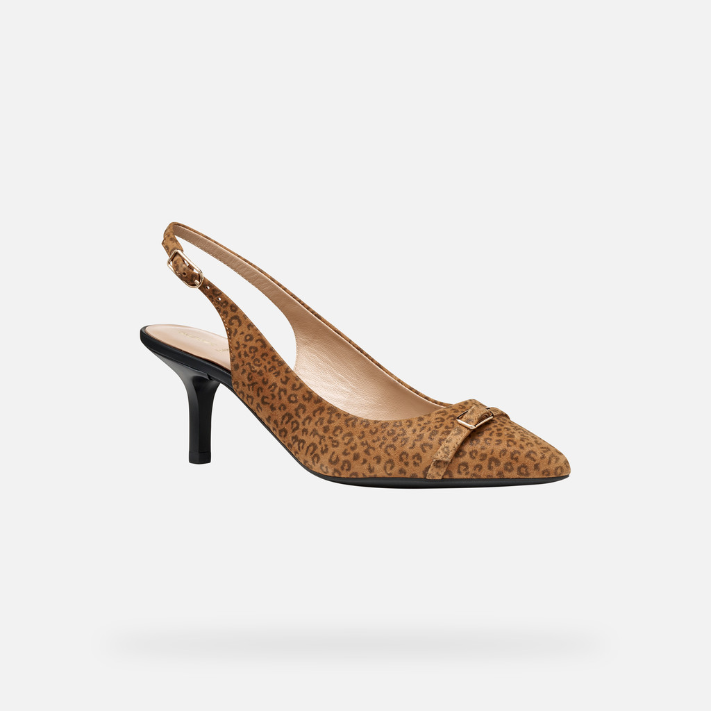 Slingbacks with medium-high heels KLEOPY WOMAN Camel - image number 2 | GEOX