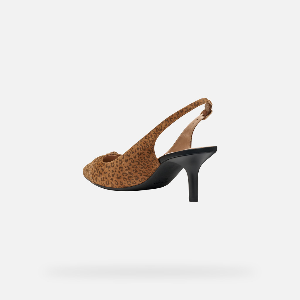 Slingbacks with medium-high heels KLEOPY WOMAN Camel - image number 3 | GEOX