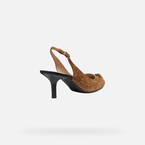 Slingbacks with medium-high heels KLEOPY WOMAN Camel - image number 4 | GEOX
