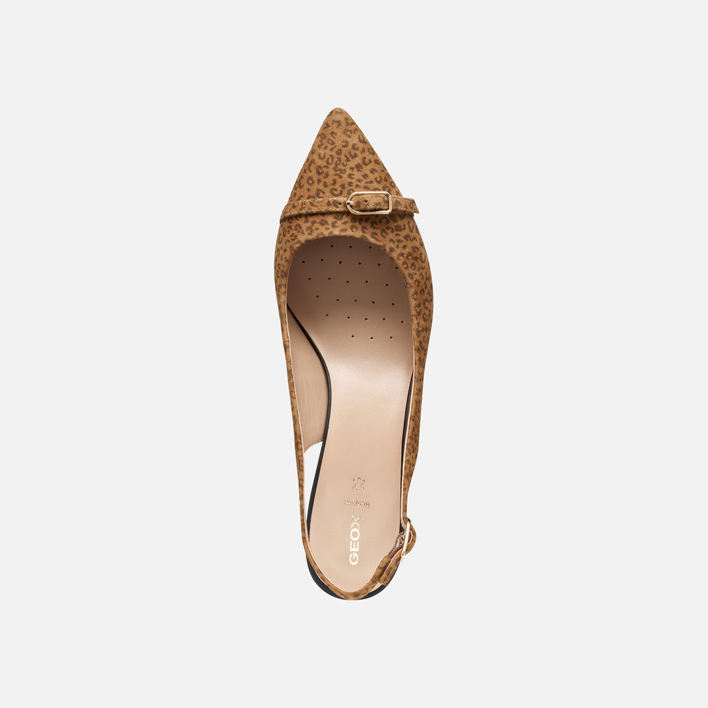 Slingbacks with medium-high heels KLEOPY WOMAN Camel - image number 5 | GEOX