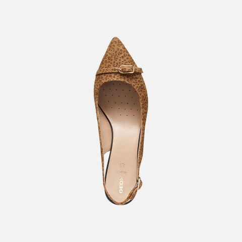 Slingbacks with medium-high heels KLEOPY WOMAN Camel - image number 5 | GEOX