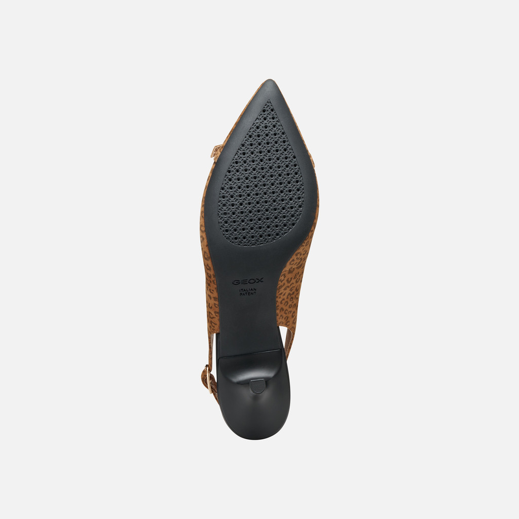 Slingbacks with medium-high heels KLEOPY WOMAN Camel - image number 6 | GEOX