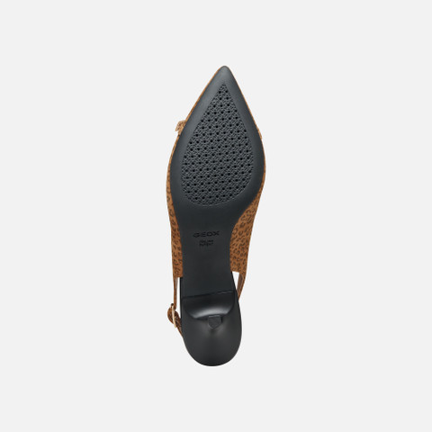 Slingbacks with medium-high heels KLEOPY WOMAN Camel - image number 6 | GEOX