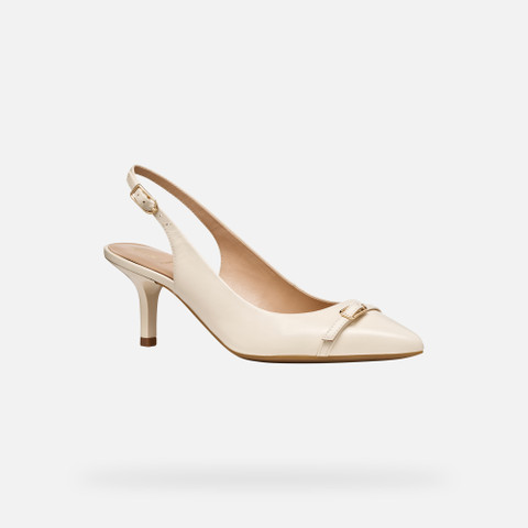 Slingbacks à talon moyen KLEOPY FEMME Blanc cassé - image number 3 | GEOX