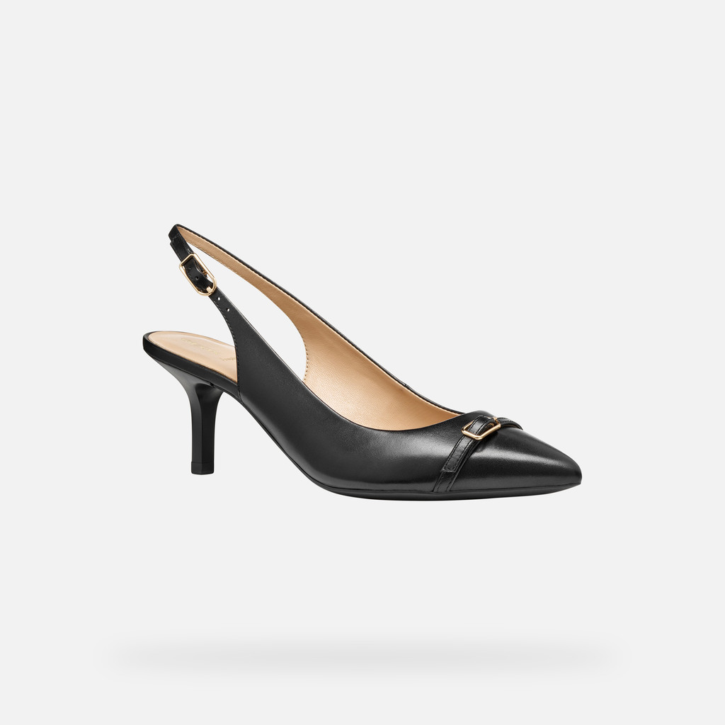 Slingbacks with medium-high heels KLEOPY WOMAN Black - image number 2 | GEOX