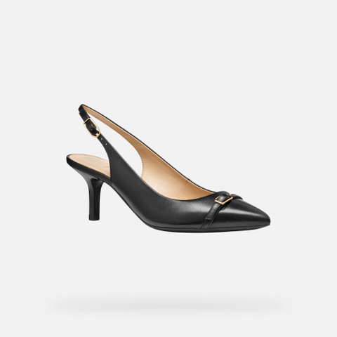 Slingbacks with medium-high heels KLEOPY WOMAN Black - image number 2 | GEOX